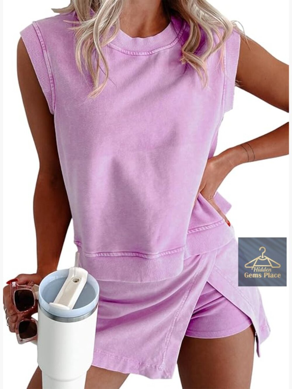Cotton Tank Top and Skirt Set, Medium, Athletic Lounge Wear